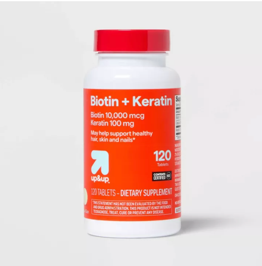 BIOTIN WITH KERATIN DIETARY SUPPLEMENT TABLETS UP&UP™