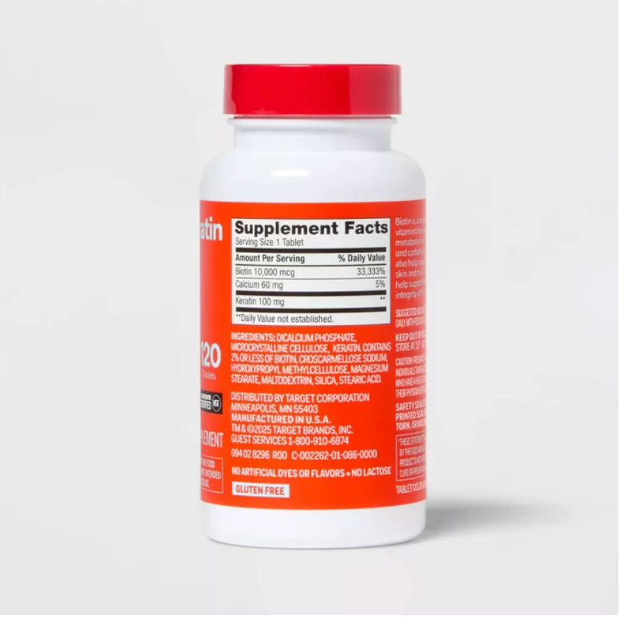 BIOTIN WITH KERATIN DIETARY SUPPLEMENT TABLETS UP&UP™