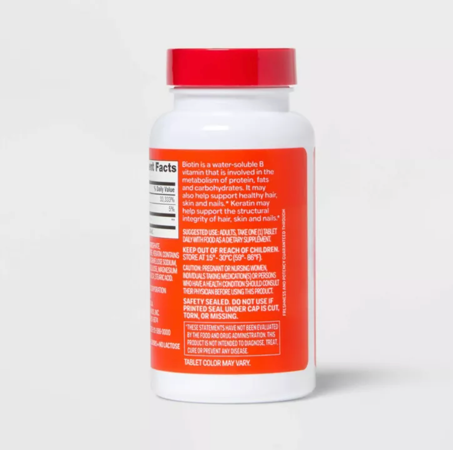 BIOTIN WITH KERATIN DIETARY SUPPLEMENT TABLETS UP&UP™