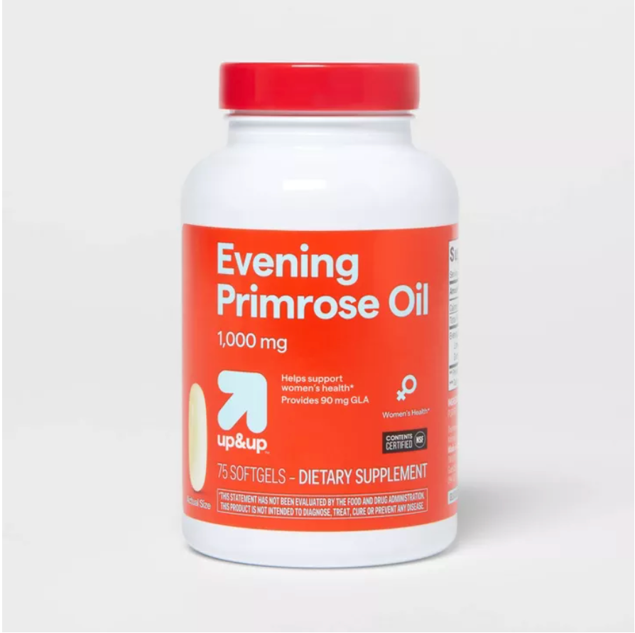 EVENING PRIMROSE OIL 1000MG WOMEN'S HEALTH SOFTGELS  UP&UP™: UNFLAVORED SUGAR-FREE HERBAL SUPPLEMENT
