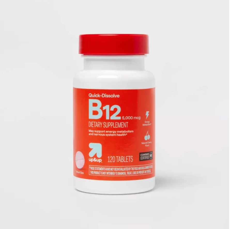 VITAMIN B12 5000MCG QUICK DISSOLVE TABLETS - CHERRY FLAVOR UP&UP™: GLUTEN-FREE