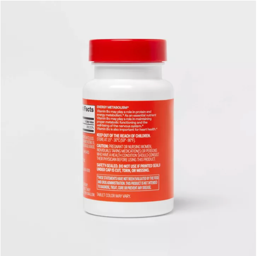 VITAMIN B12 5000MCG QUICK DISSOLVE TABLETS - CHERRY FLAVOR UP&UP™: GLUTEN-FREE