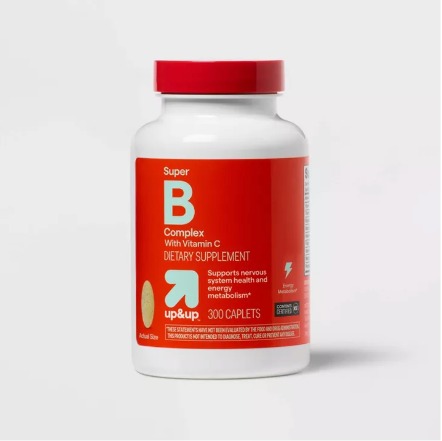 B-COMPLEX WITH VITAMIN C DIETARY SUPPLEMENT TABLETS UP&UP™: GLUTEN-FREE, 100 VITAMIN B12 PER SERVING