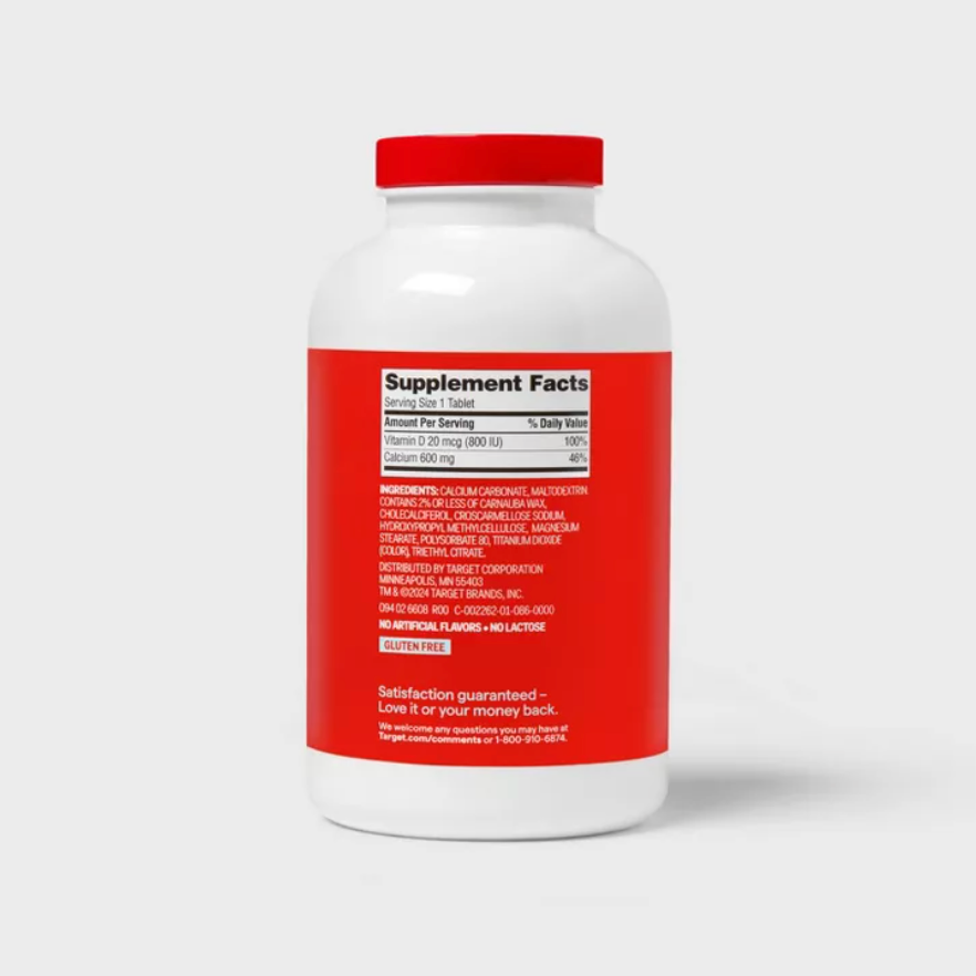 CALCIUM + VITAMIN D3 TABLETS - 500CT - UP&UP