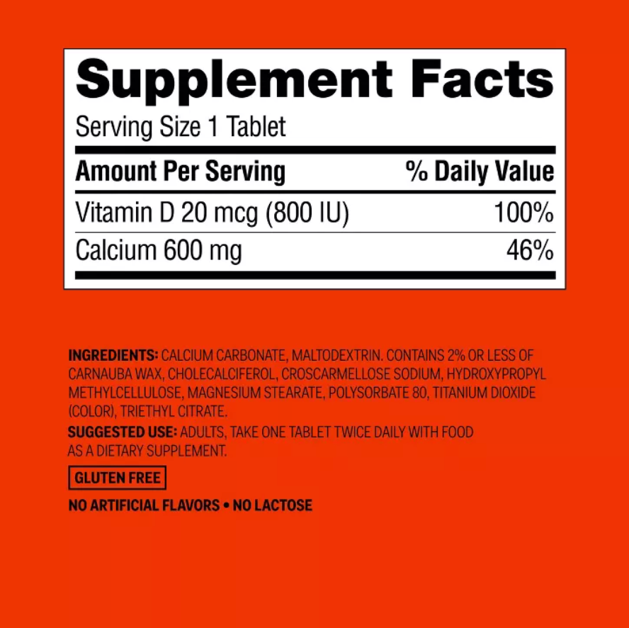 CALCIUM + VITAMIN D3 TABLETS - 500CT - UP&UP