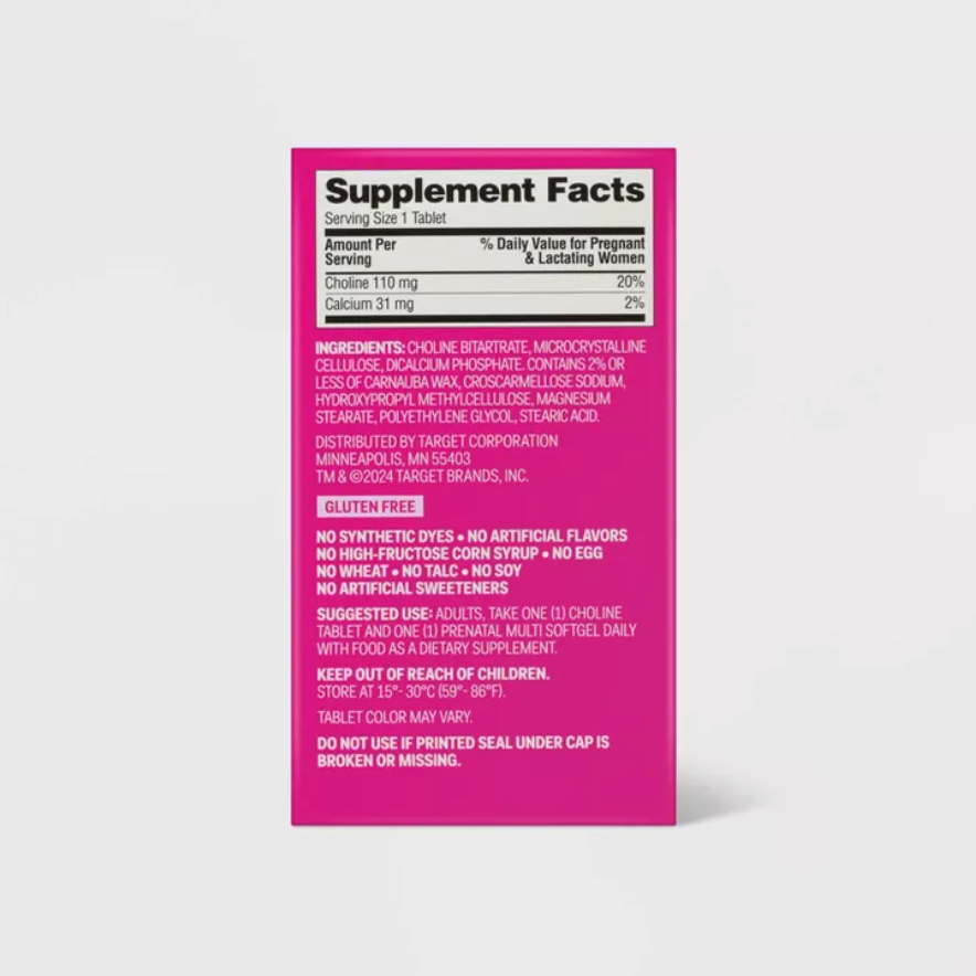 WOMEN'S DAILY PRENATAL COMBO PACK DIETARY SUPPLEMENT TABLETS & SOFTGELS UP&UP™: GLUTEN-FREE