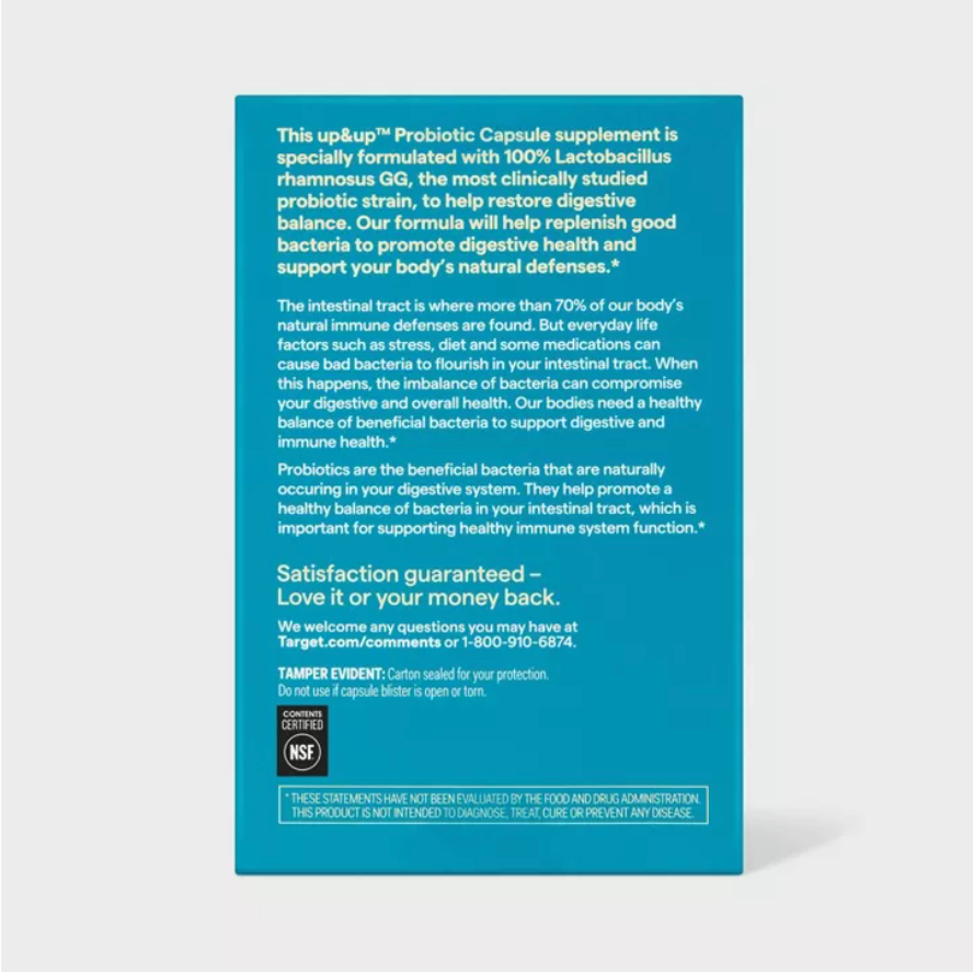 IMMUNE SUPPORT PROBIOTIC DIETARY SUPPLEMENT CAPSULES  UP&UP™: 15 BILLION CFUS