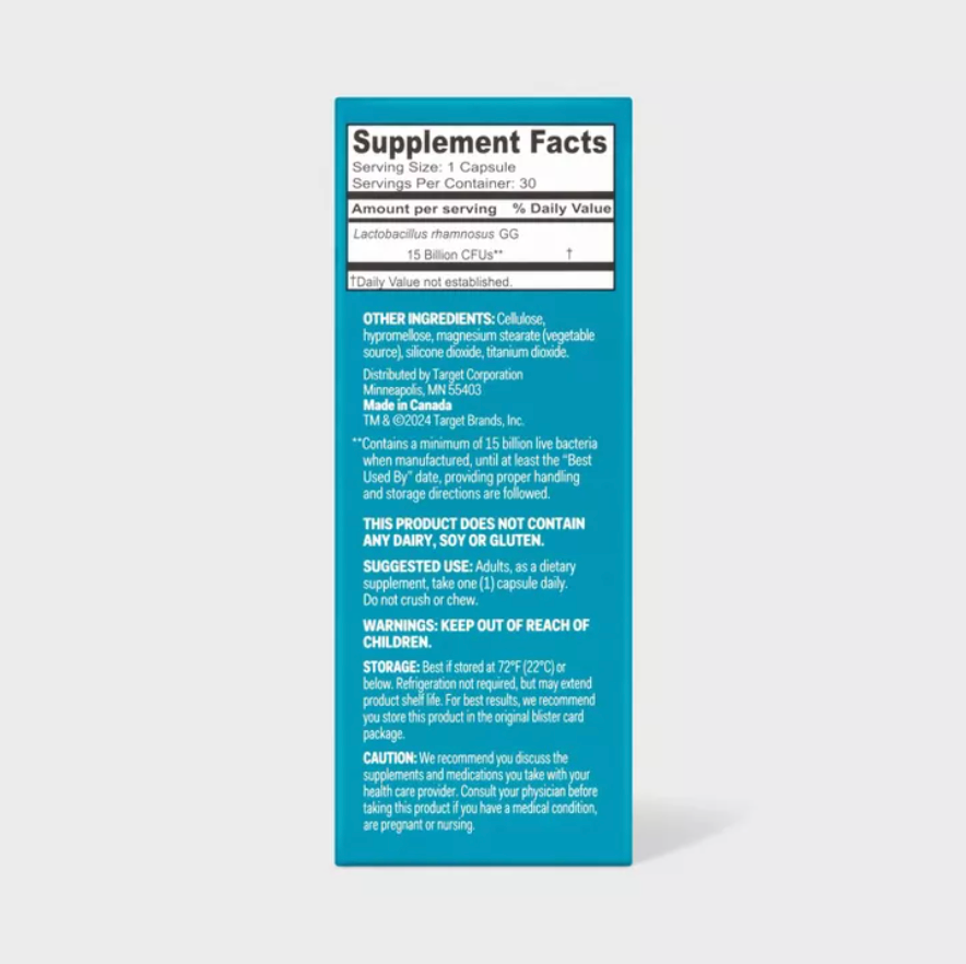 IMMUNE SUPPORT PROBIOTIC DIETARY SUPPLEMENT CAPSULES  UP&UP™: 15 BILLION CFUS