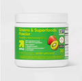 GREENS AND SUPERFOODS SUPPLEMENT POWDER 30SRV TUB: NUTRITIONAL DIETARY BLEND - STRAWBERRY/KIWI - 6.35OZ - UP&UP™
