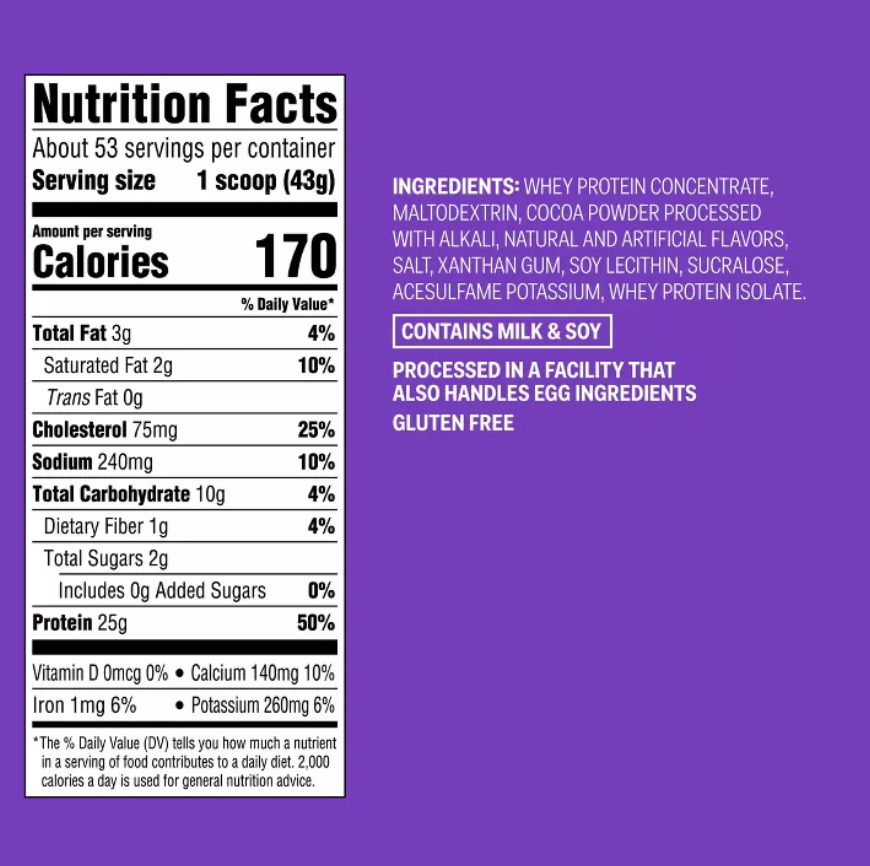 WHEY PROTEIN POWDER - CHOCOLATE - 5LB - UP&UP™