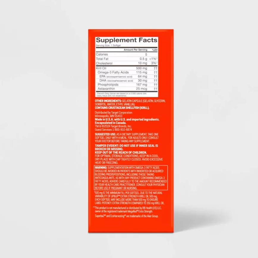 OMEGA-3 KRILL OIL EXTRA STRENGTH 500MG SOFTGELS  UP&UP™