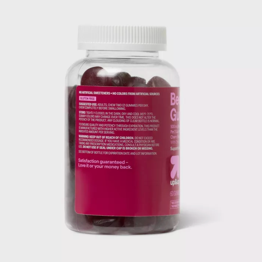 GREENS AND SUPERFOOD SUPPLEMENTS BEET GUMMIES UP&UP™: GLUTEN-FREE, NO SYNTHETIC COLORS, NON-GMO