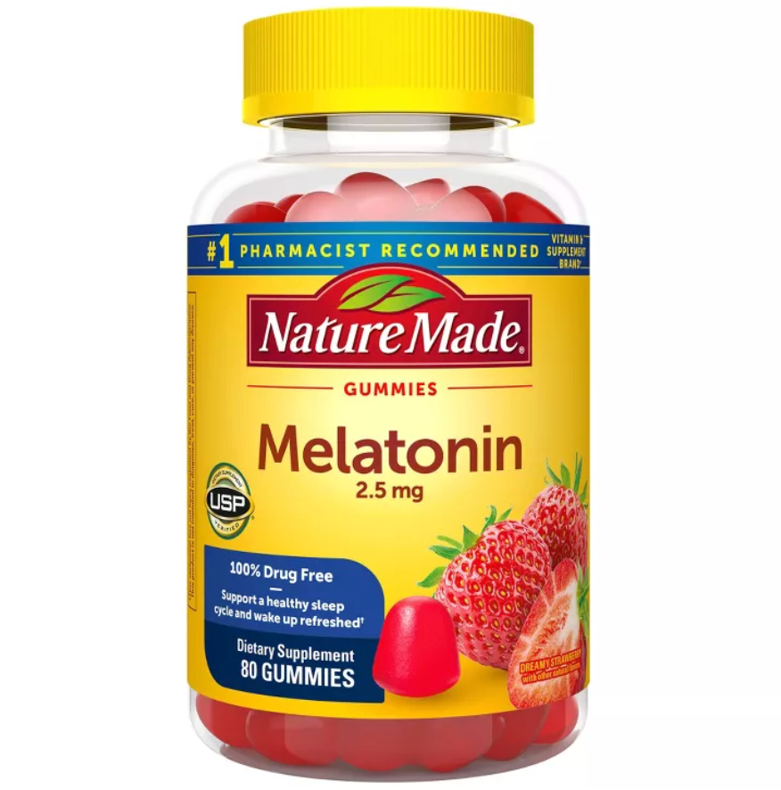 NATURE MADE MELATONIN SLEEP GUMMIES: GLUTEN-FREE SUPPLEMENT WITH STRAWBERRY FLAVOR