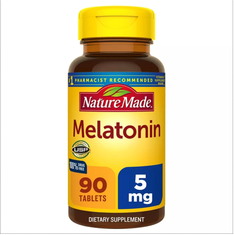 NATURE MADE MELATONIN 5MG EXTRA STRENGTH TABLETS, 100% DRUG FREE SLEEP AID FOR ADULTS, USP VERIFIED