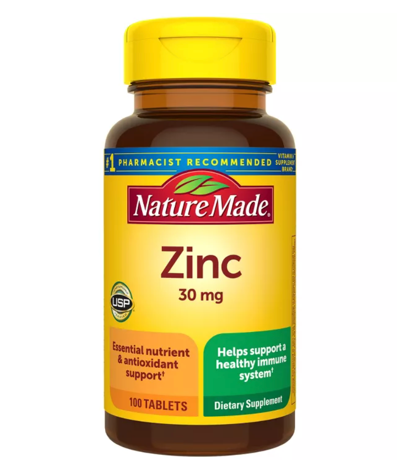 NATURE MADE ZINC 30 MG TABLETS, ZINC SUPPLEMENTS FOR ANTIOXIDANT AND IMMUNE SUPPORT, USP VERIFIED
