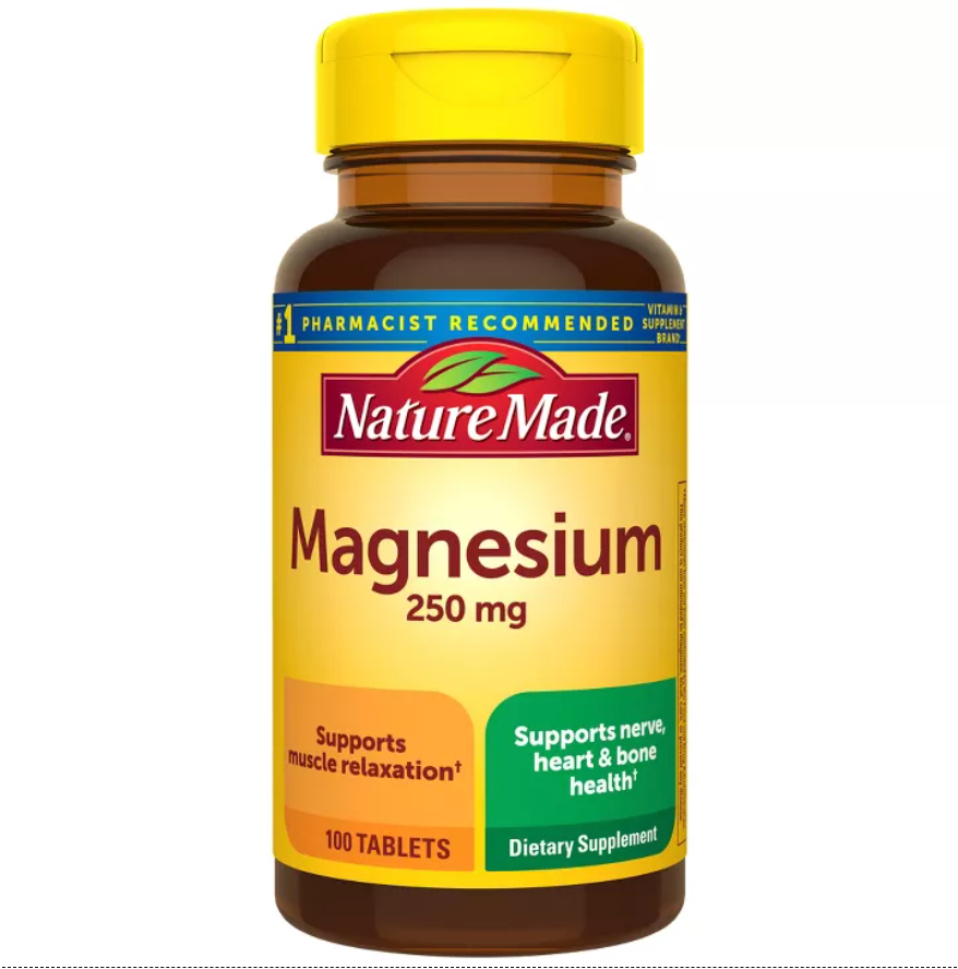 NATURE MADE MAGNESIUM 250MG MUSCLE BONE NERVE AND HEART HEALTH TABLETS
