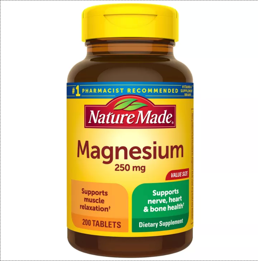NATURE MADE MAGNESIUM OXIDE 250MG MUSCLE, NERVE, BONE & HEART SUPPORT SUPPLEMENT TABLETS - GLUTEN-FREE