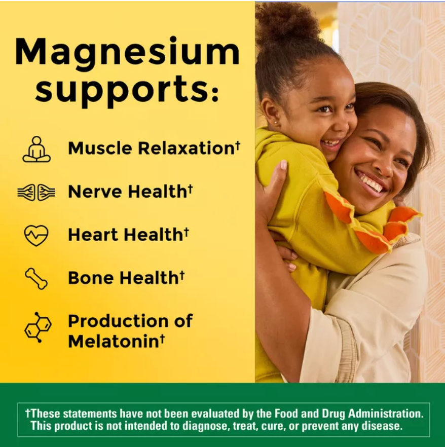 NATURE MADE MAGNESIUM OXIDE 250MG MUSCLE, NERVE, BONE & HEART SUPPORT SUPPLEMENT TABLETS - GLUTEN-FREE