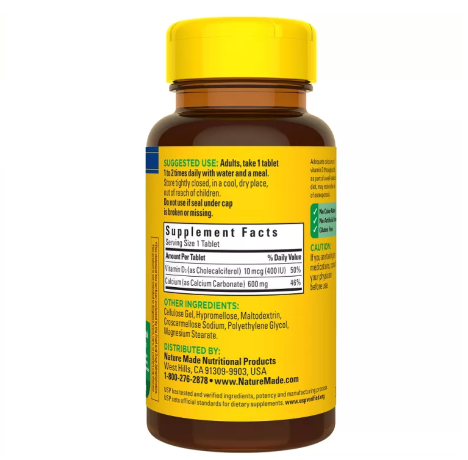 NATURE MADE VITAMIN C 500 MG WITH ROSE HIPS CAPLETS, USP VERIFIED