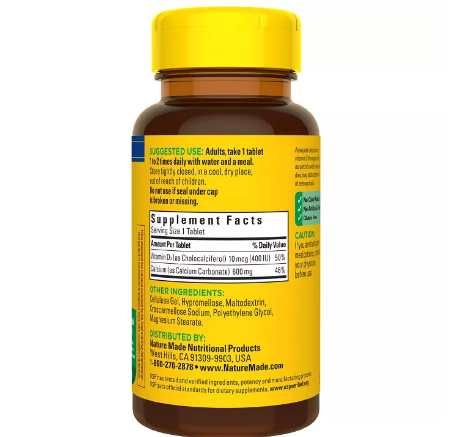 NATURE MADE VITAMIN C 500 MG WITH ROSE HIPS CAPLETS, USP VERIFIED