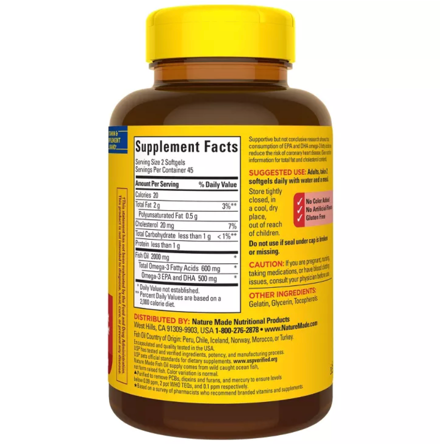 NATURE MADE FISH OIL 1000 MG SOFTGELS, USP VERIFIED