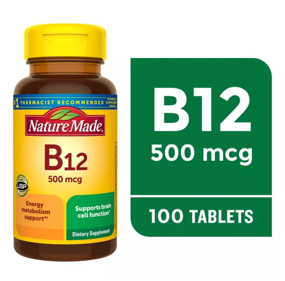 Nature Made Vitamin B12 500 mcg Tablets, USP Verified