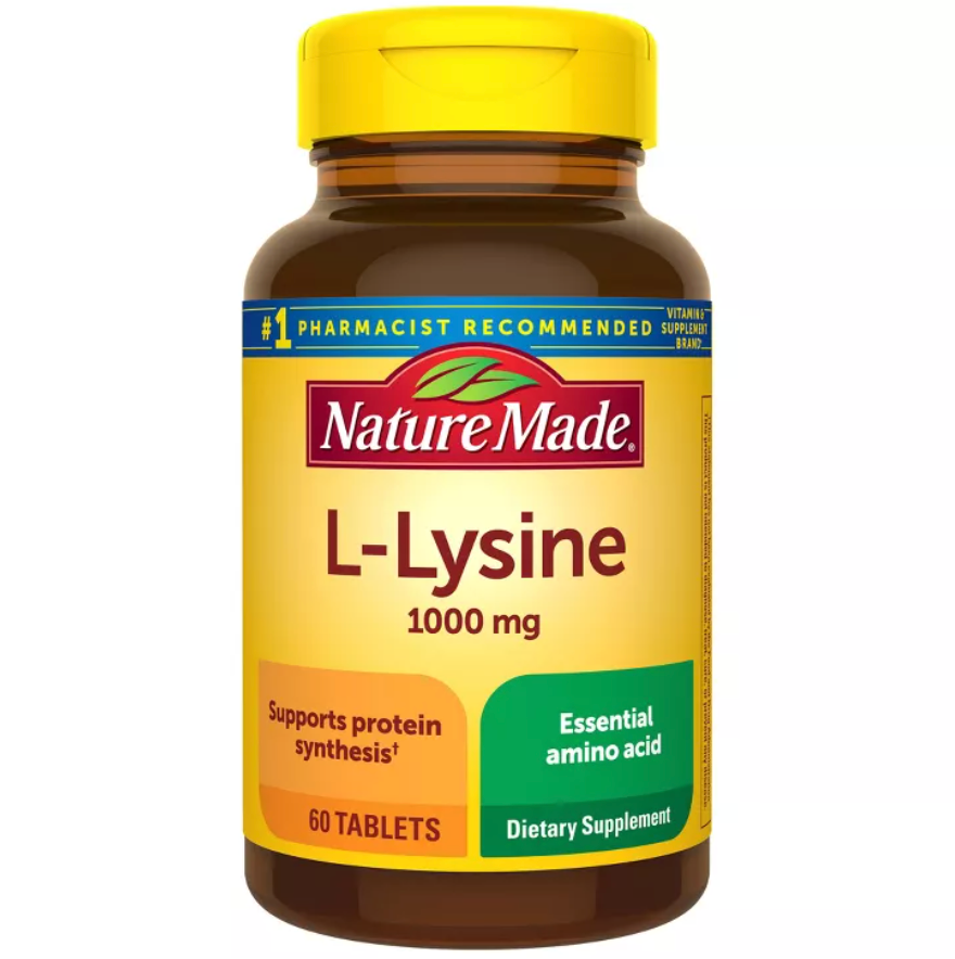 NATURE MADE EXTRA STRENGTH L - LYSINE 1000 MG TABLETS: GLUTEN-FREE DIETARY SUPPLEMENT