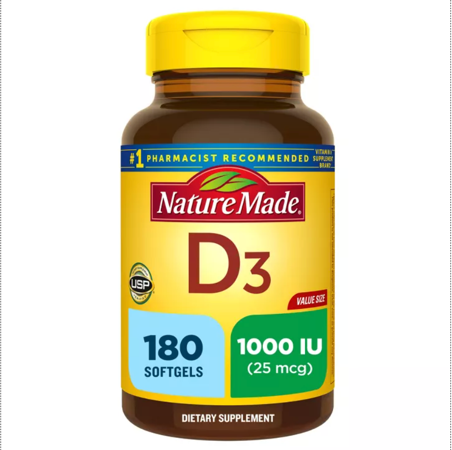 NATURE MADE VITAMIN D3 1000 IU (25 MCG), BONE HEALTH AND IMMUNE SUPPORT SOFTGELS, USP VERIFIED