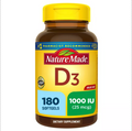 NATURE MADE VITAMIN D3 1000 IU (25 MCG), BONE HEALTH AND IMMUNE SUPPORT SOFTGELS, USP VERIFIED