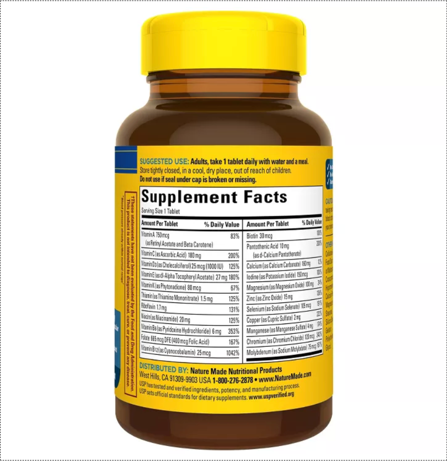 NATURE MADE MULTIVITAMIN FOR HIM 50+, MENS MULTIVITAMINS, USP VERIFIED