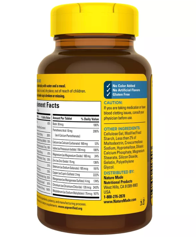NATURE MADE MULTIVITAMIN FOR HIM 50+, MENS MULTIVITAMINS, USP VERIFIED