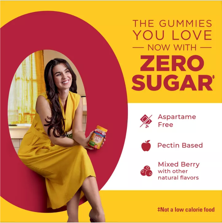 NATURE MADE ZERO SUGAR MELATONIN 5MG GUMMIES, 100% DRUG FREE SLEEP AID, SUGAR FREE GUMMIES, USP VERIFIED - MIXED BERRY FLAVOR