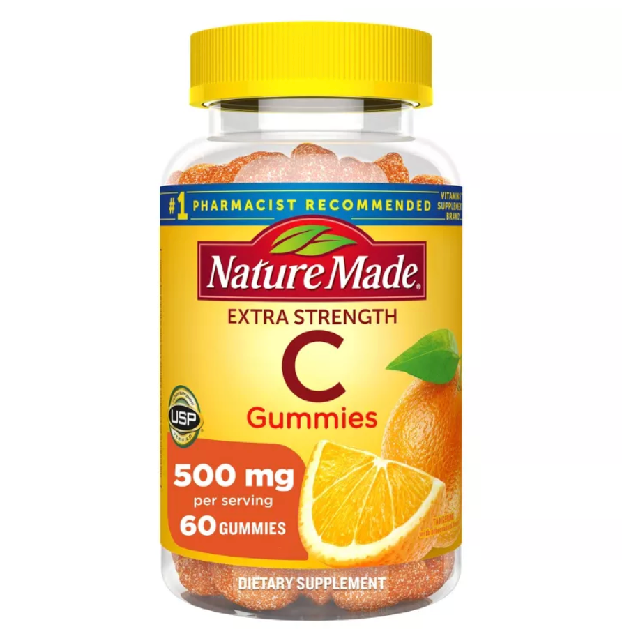 NATURE MADE EXTRA STRENGTH DOSAGE VITAMIN C GUMMIES 500MG PER SERVING - TANGERINE FLAVOR, USP VERIFIED