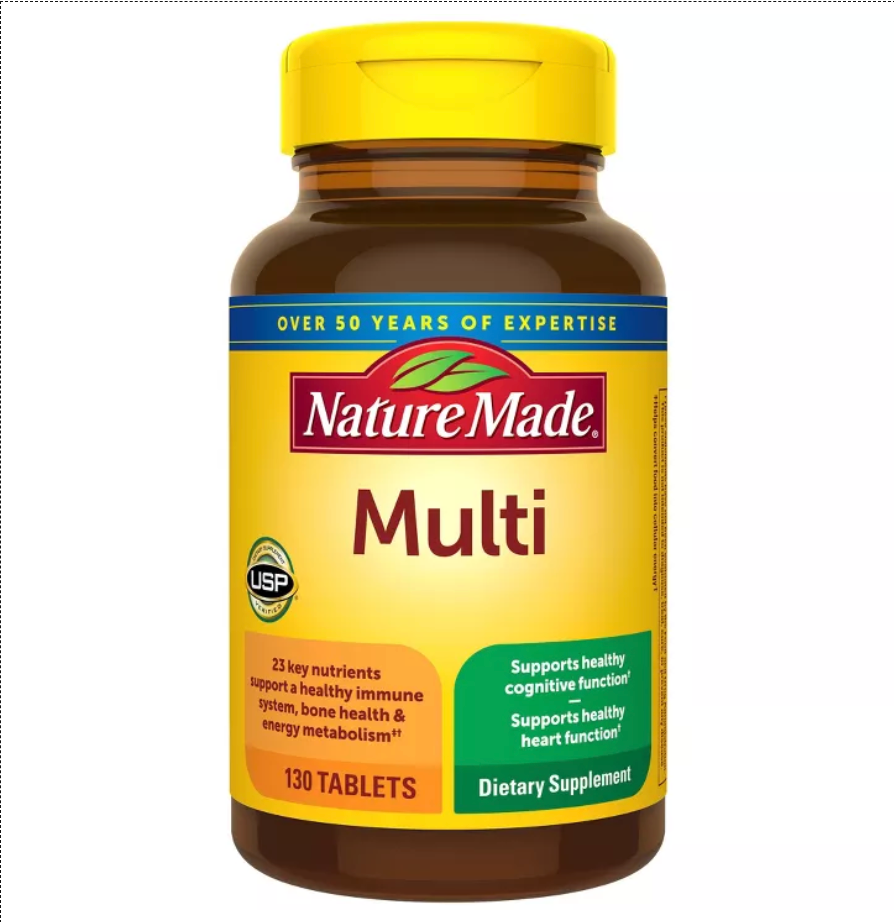 NATURE MADE MULTIVITAMIN TABLETS WITH IRON FOR NUTRITIONAL SUPPORT, USP VERIFIED