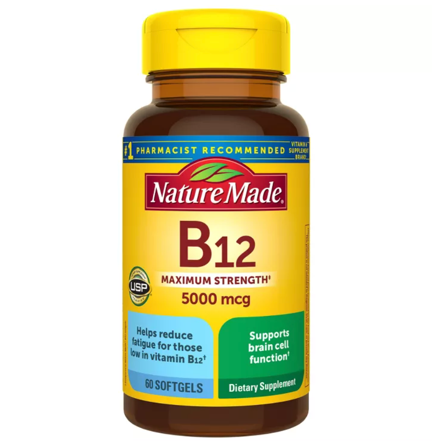 NATURE MADE MAXIMUM STRENGTH VITAMIN B12 5000 MCG SOFTGELS, USP VERIFIED