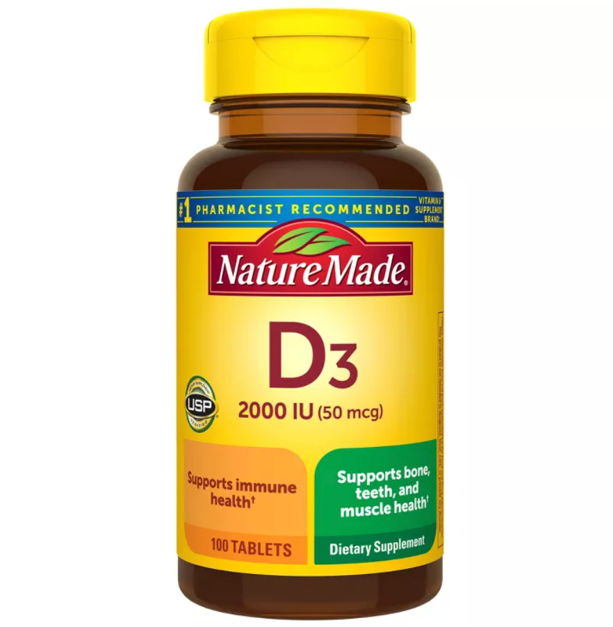 NATURE MADE VITAMIN D3 2000 IU (50 MCG) TABLETS, MUSCLE, TEETH, BONE & IMMUNE SUPPORT SUPPLEMENT, USP VERIFIED