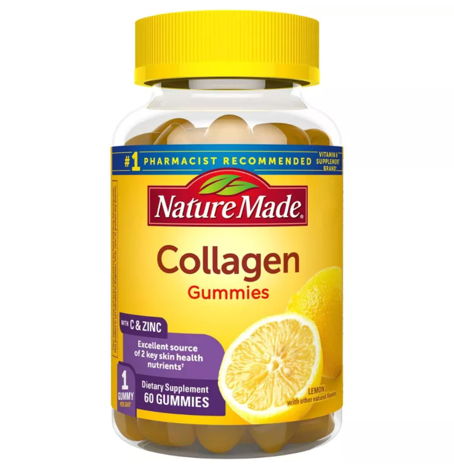NATURE MADE HYDROLYZED COLLAGEN SUPPLEMENT GUMMIES WITH VITAMIN C, BIOTIN & ZINC - 60CT: GLUTEN-FREE, NO ARTIFICIAL FLAVORS