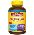 NATURE MADE HAIR - SKIN & NAILS WITH 2500 MCG OF BIOTIN SOFTGELS, GLUTEN-FREE, NO ARTIFICIAL FLAVORS, NO PRESERVATIVE