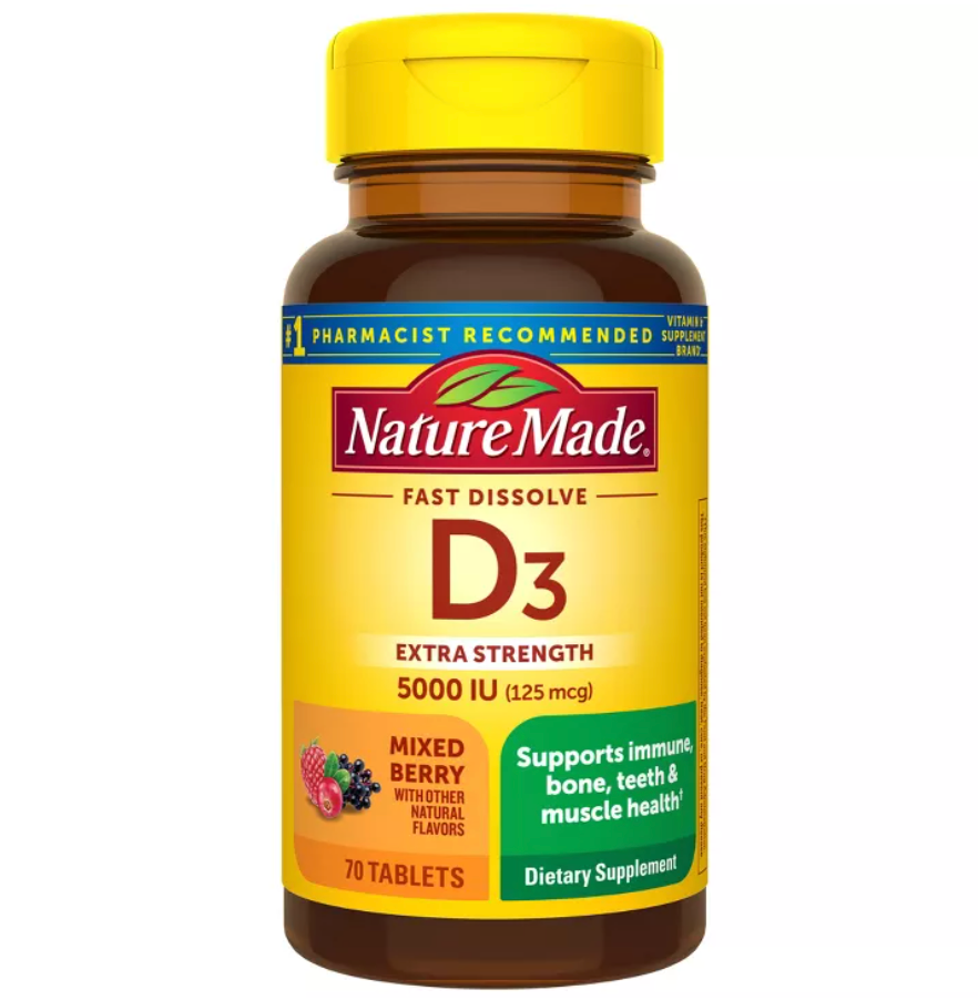 NATURE MADE D3 FAST DISSOLVE VITAMIN D TABLETS,MIXED BERRY FLAVOR