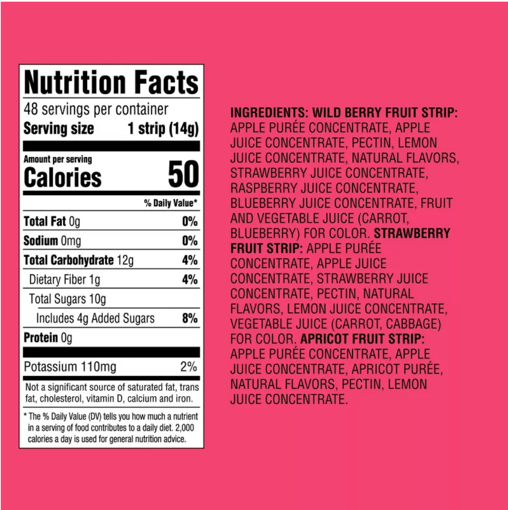 VARIETY PACK FRUIT STRIPS: STRAWBERRY, APRICOT + WILDBERRY