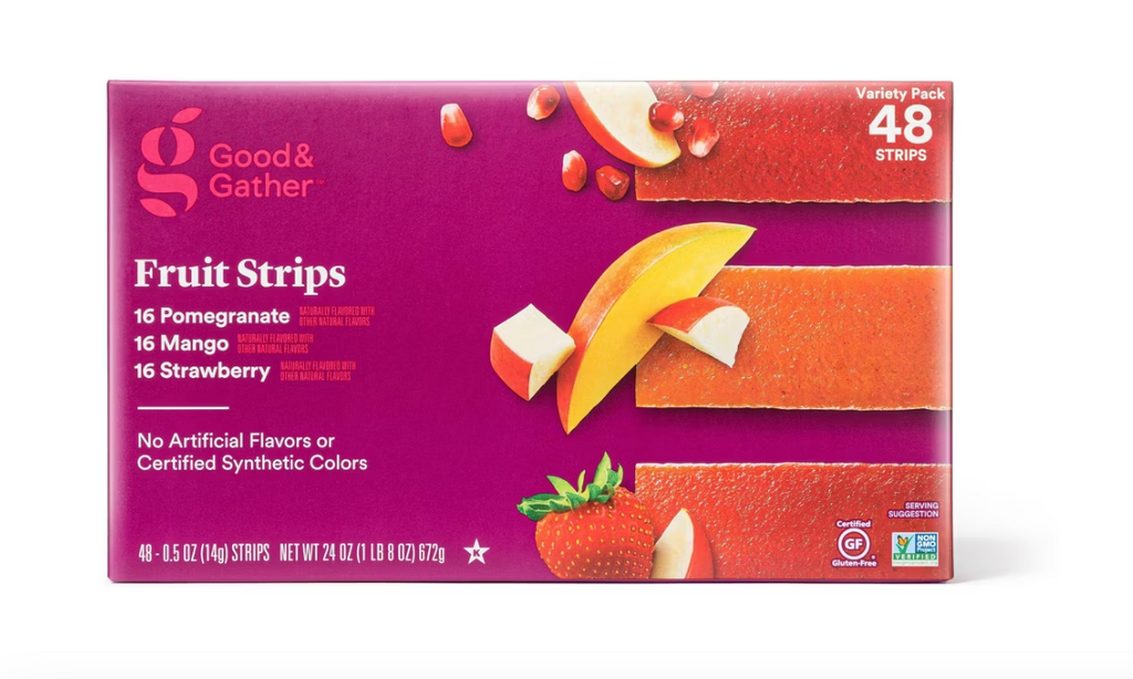 VARIETY PACK FRUIT STRIPS: POMEGRANATE, MANGO and STRAWBERRY