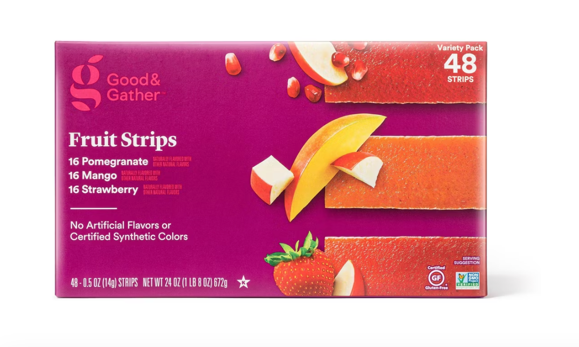 VARIETY PACK FRUIT STRIPS: POMEGRANATE, MANGO and STRAWBERRY