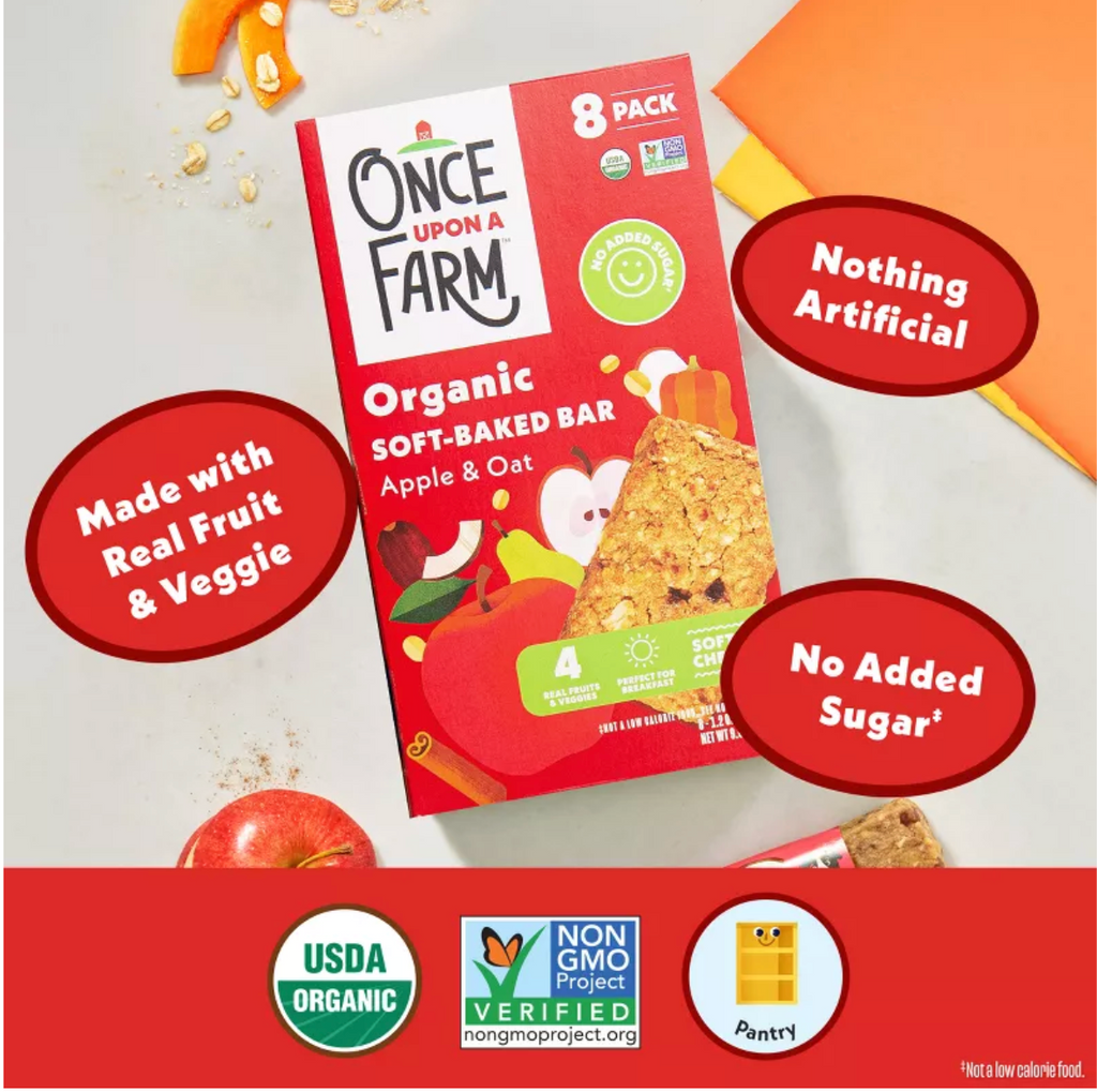 ONCE UPON A FARM SOFT APPLE AND OAT BAKED BARS