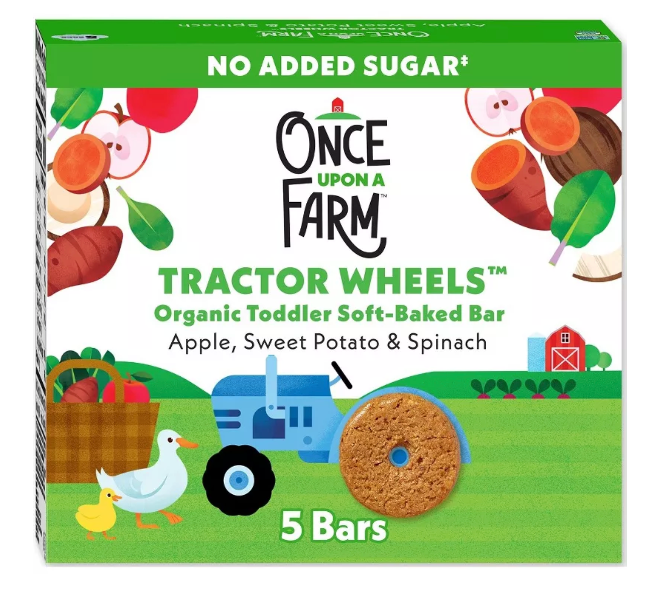 ONCE UPON A FARM APPLE, SWEET POTATO + SPINACH TRACTOR WHEELS