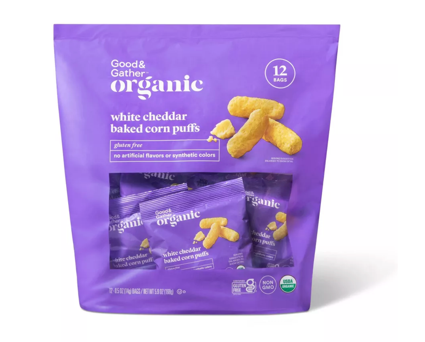 GOOD & GATHER ORGANIC WHITE CHEDDAR PUFFS MULTIPACK