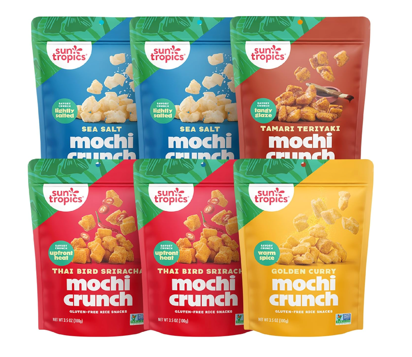 FILIPINAS: SUN TROPICS MOCHI SNACK BITES, PAQUETE VARIADO (6 PAQUETES)