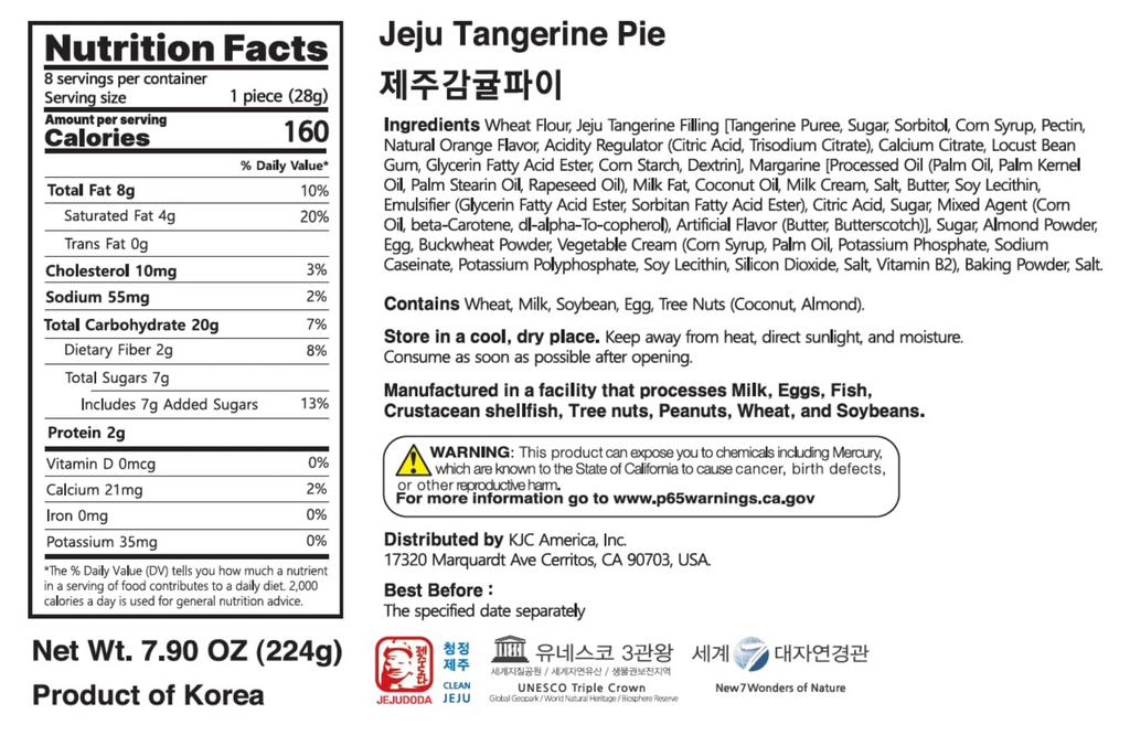 COREA: JEKISS PASTEL DE MANDARINA DE LA ISLA JEJU