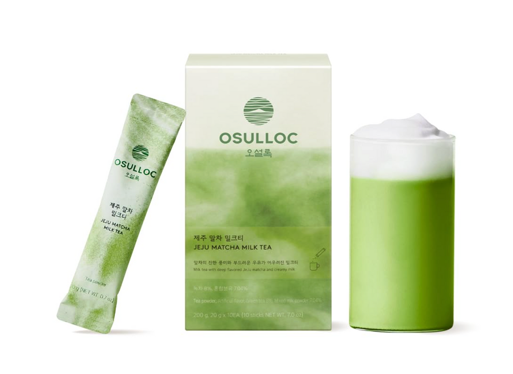 JAPON: OSULLOC TE DE MATCHA CON LECHE DE JEJU ( 7 ONZAS X 10 SOBRES)