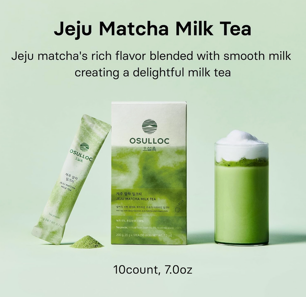 JAPON: OSULLOC TE DE MATCHA CON LECHE DE JEJU ( 7 ONZAS X 10 SOBRES)