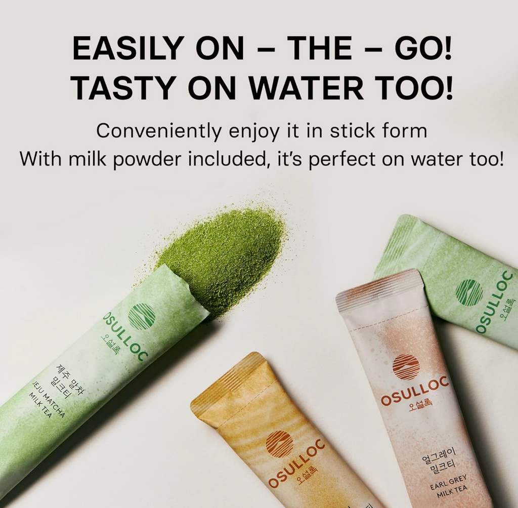 JAPON: OSULLOC TE DE MATCHA CON LECHE DE JEJU ( 7 ONZAS X 10 SOBRES)